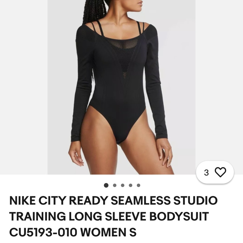 Nike Black Seamless Long Sleeve Bodysuit